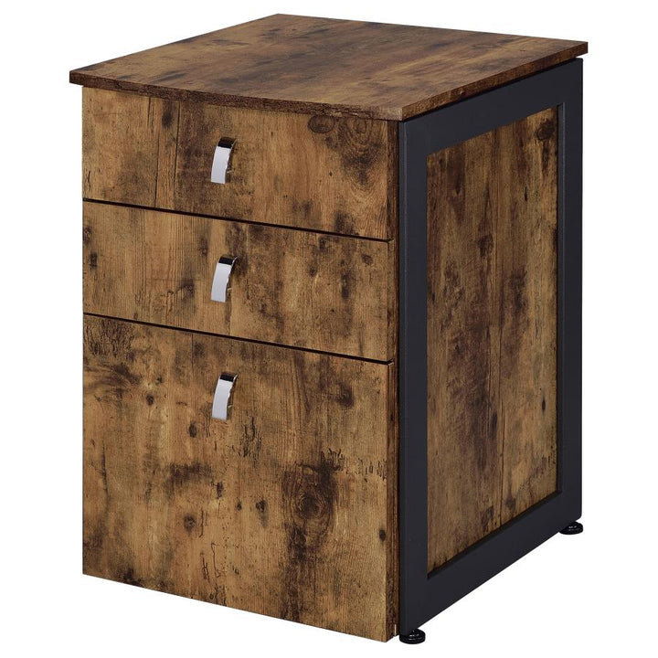 Estrella 3-drawer File Cabinet Antique Nutmeg and Gunmetal_6
