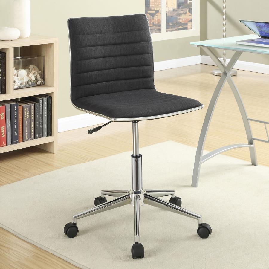 Adjustable Height Office Chair Black and Chrome_0
