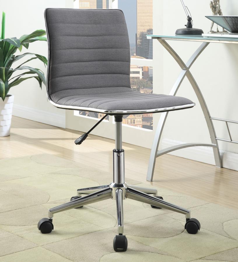 Adjustable Height Office Chair Grey and Chrome_0