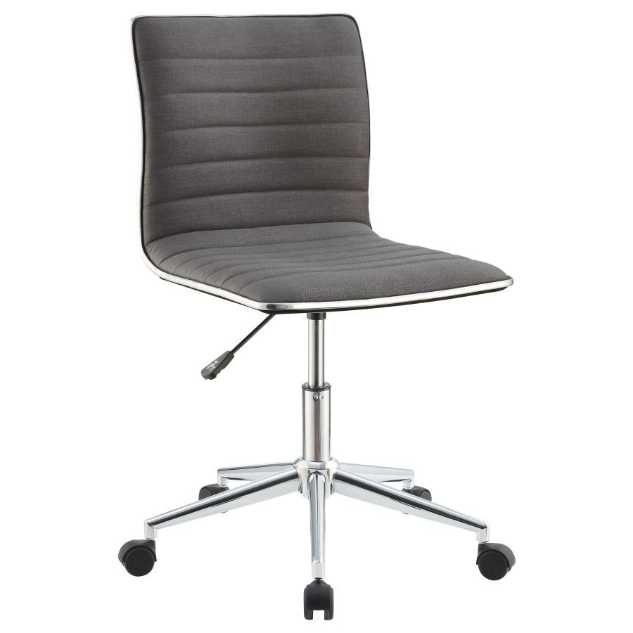 Adjustable Height Office Chair Grey and Chrome_1