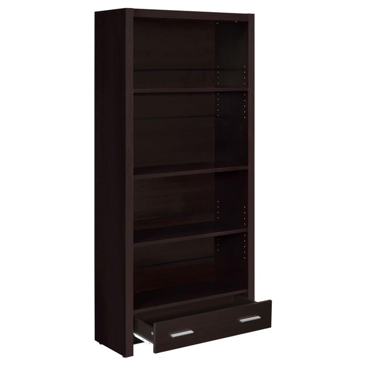 Skylar 5-shelf Bookcase with Storage Drawer Cappuccino_6