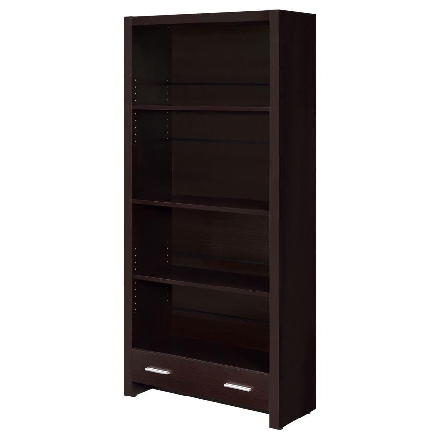 Skylar 5-shelf Bookcase with Storage Drawer Cappuccino_8