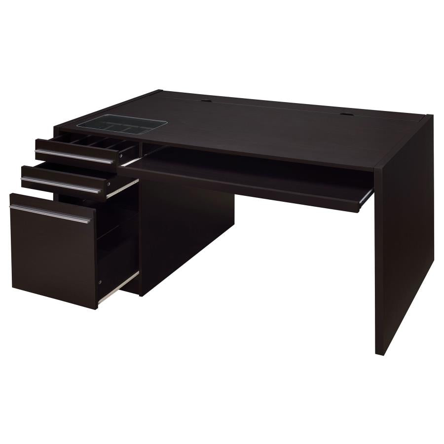 Halston 3-drawer Connect-it Office Desk Cappuccino_4