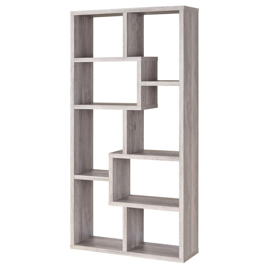 Theo 10-shelf Bookcase Grey Driftwood_4