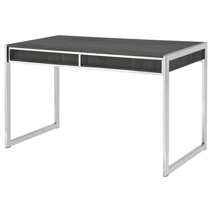 Wallice 2-drawer Writing Desk Weathered Grey and Chrome_11