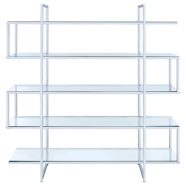 5-shelf Bookcase Chrome and Clear_2