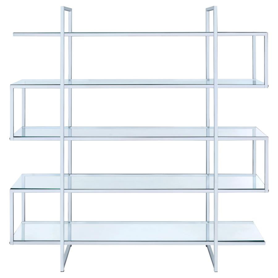 5-shelf Bookcase Chrome and Clear_4