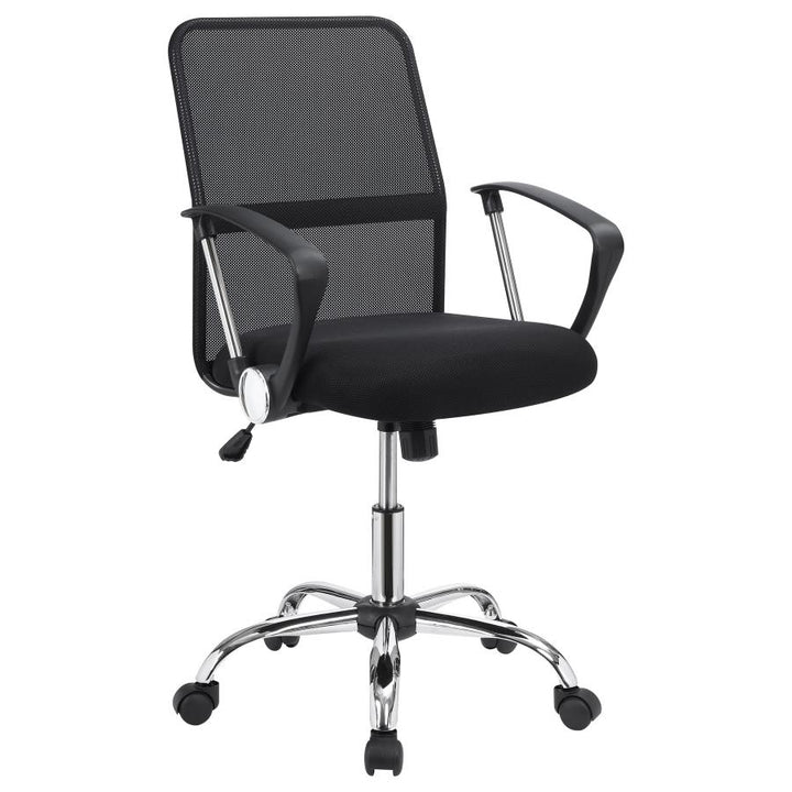 Office Chair with Mesh Backrest Black and Chrome_2