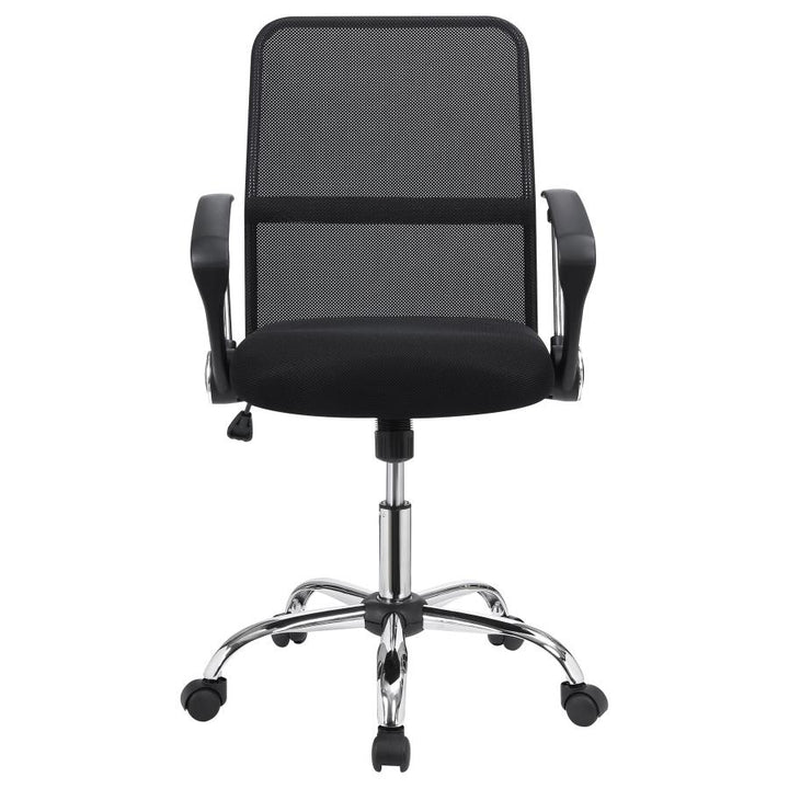 Office Chair with Mesh Backrest Black and Chrome_3