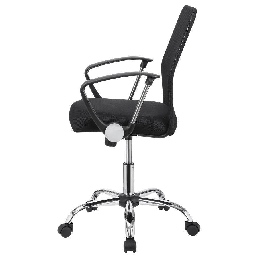 Office Chair with Mesh Backrest Black and Chrome_4