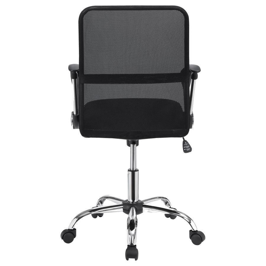 Office Chair with Mesh Backrest Black and Chrome_5