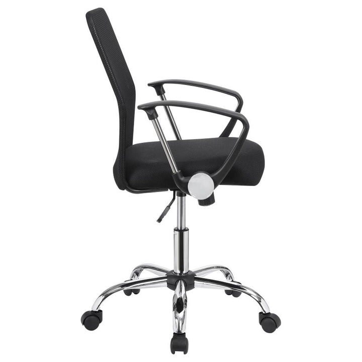 Office Chair with Mesh Backrest Black and Chrome_6