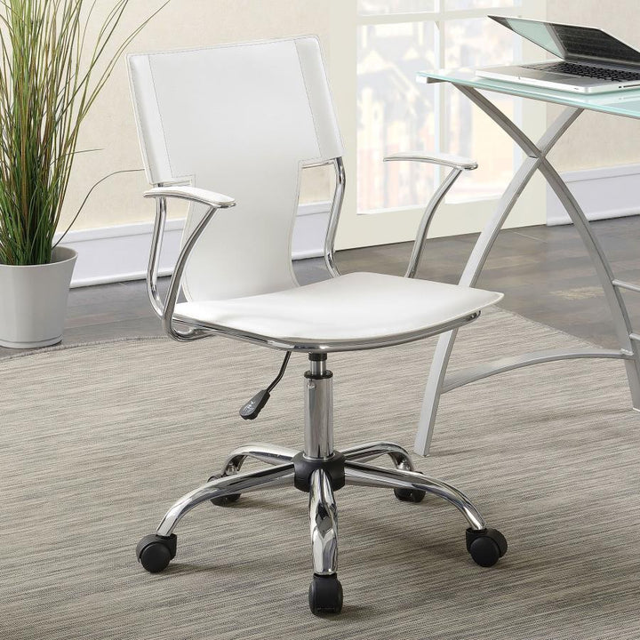 Adjustable Height Office Chair White and Chrome_0