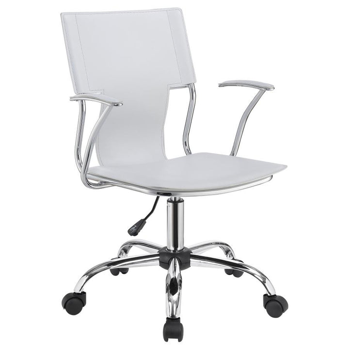 Adjustable Height Office Chair White and Chrome_1