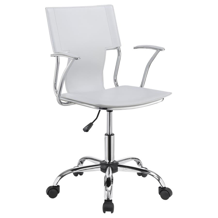 Adjustable Height Office Chair White and Chrome_2