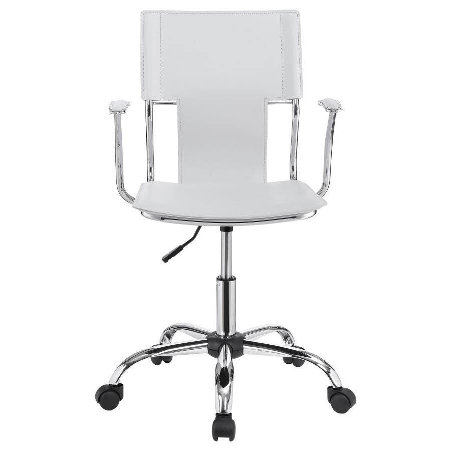 Adjustable Height Office Chair White and Chrome_3