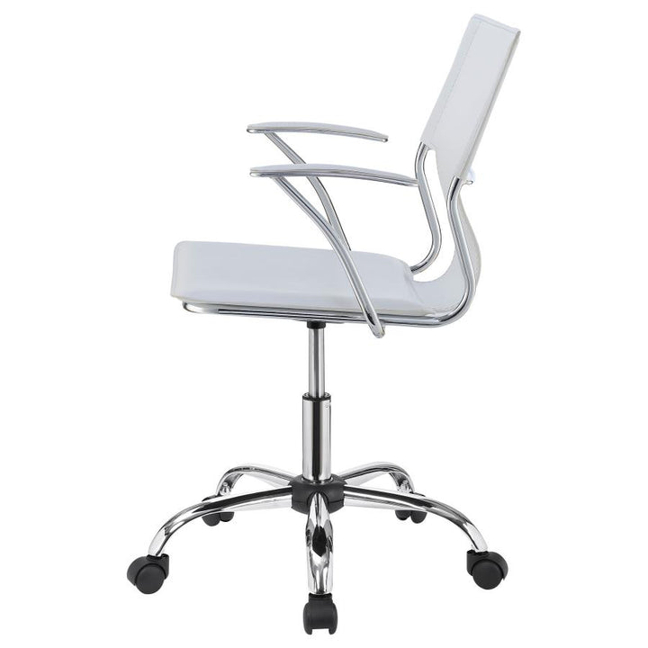 Adjustable Height Office Chair White and Chrome_4
