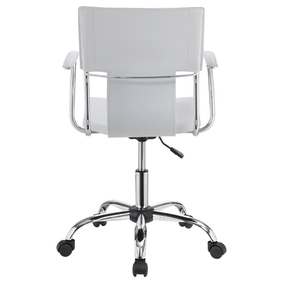 Adjustable Height Office Chair White and Chrome_5