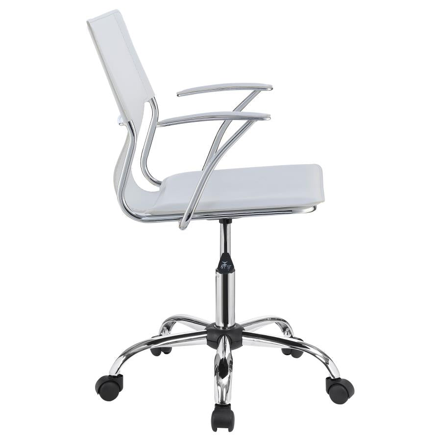Adjustable Height Office Chair White and Chrome_6