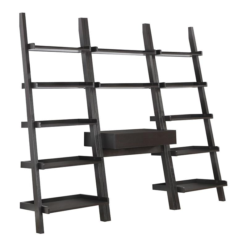 Bower 3-piece 1-drawer Ladder Desk Set Cappuccino_1