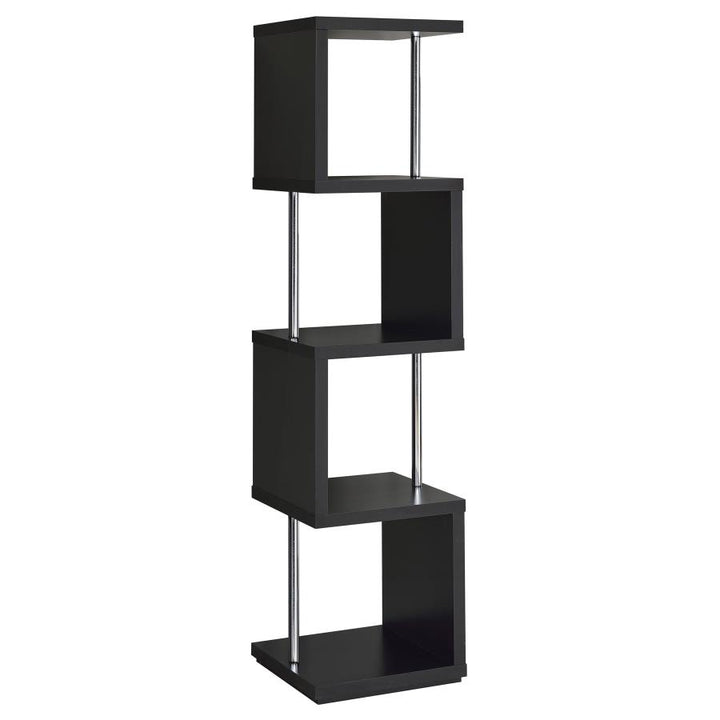 Baxter 4-shelf Bookcase Black and Chrome_8