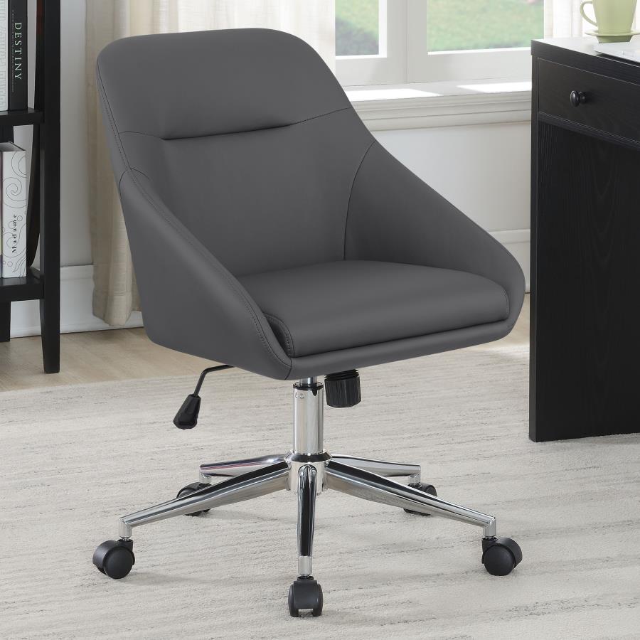 Upholstered Office Chair with Casters_0