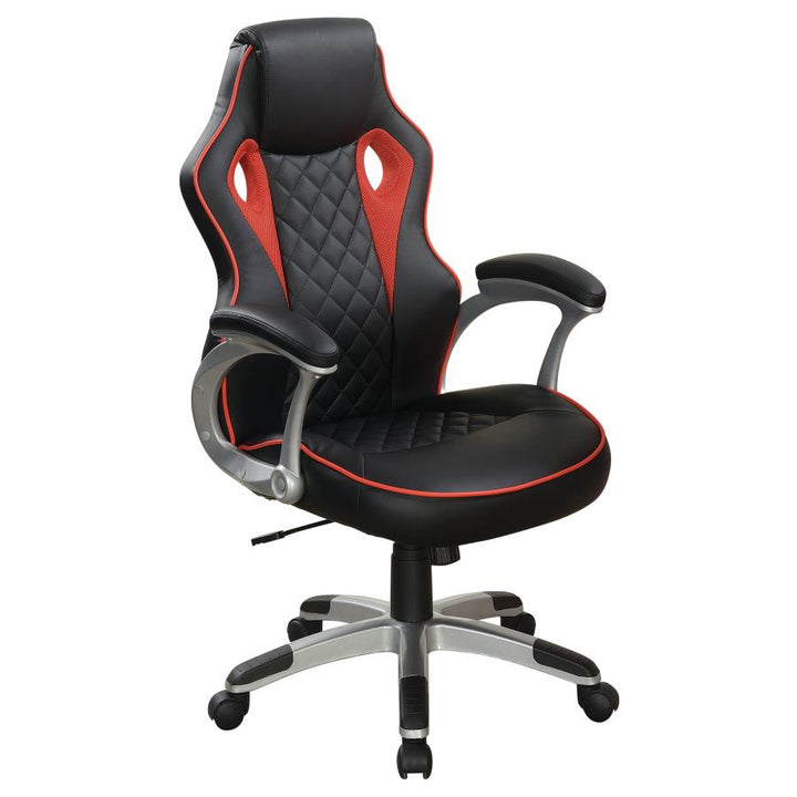 Upholstered Office Chair Black and Red_1