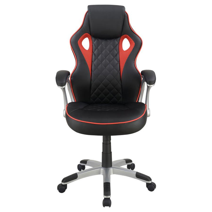Upholstered Office Chair Black and Red_2
