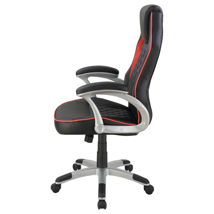 Upholstered Office Chair Black and Red_3