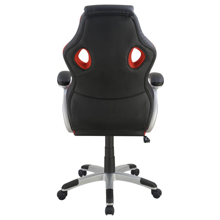 Upholstered Office Chair Black and Red_4