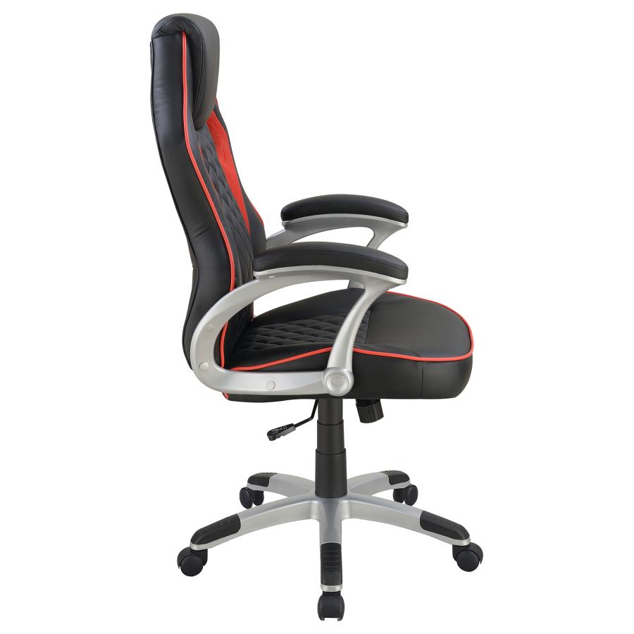 Upholstered Office Chair Black and Red_5