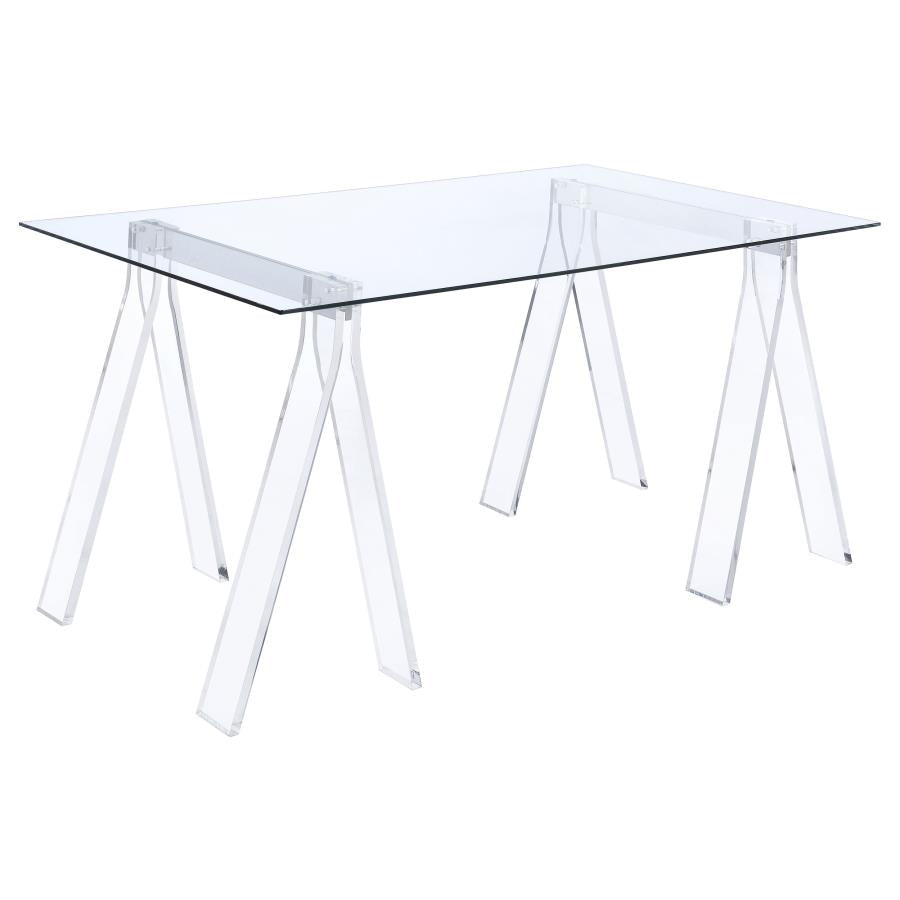 Amaturo Writing Desk with Glass Top Clear_1
