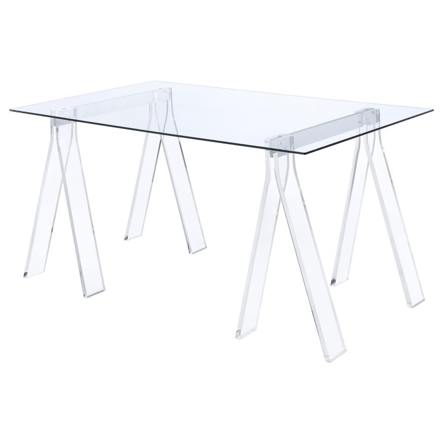 Amaturo Writing Desk with Glass Top Clear_3