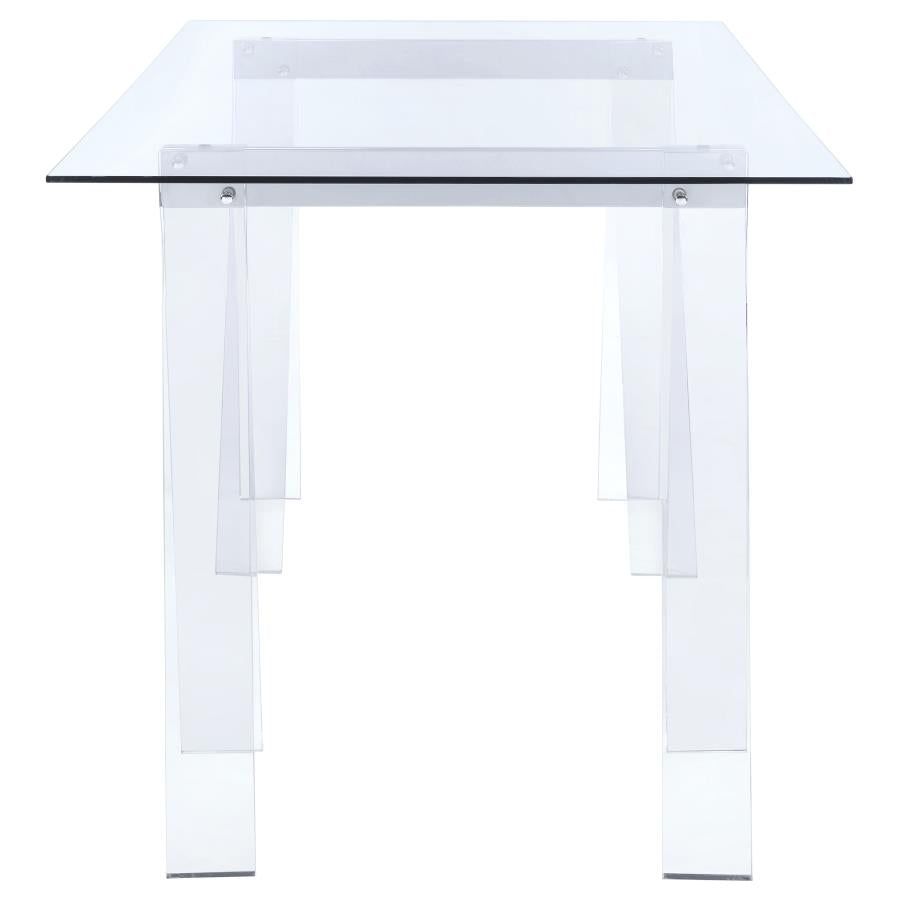 Amaturo Writing Desk with Glass Top Clear_4