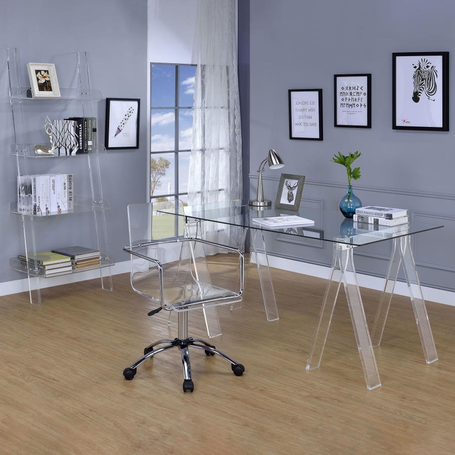 Amaturo Writing Desk with Glass Top Clear_6