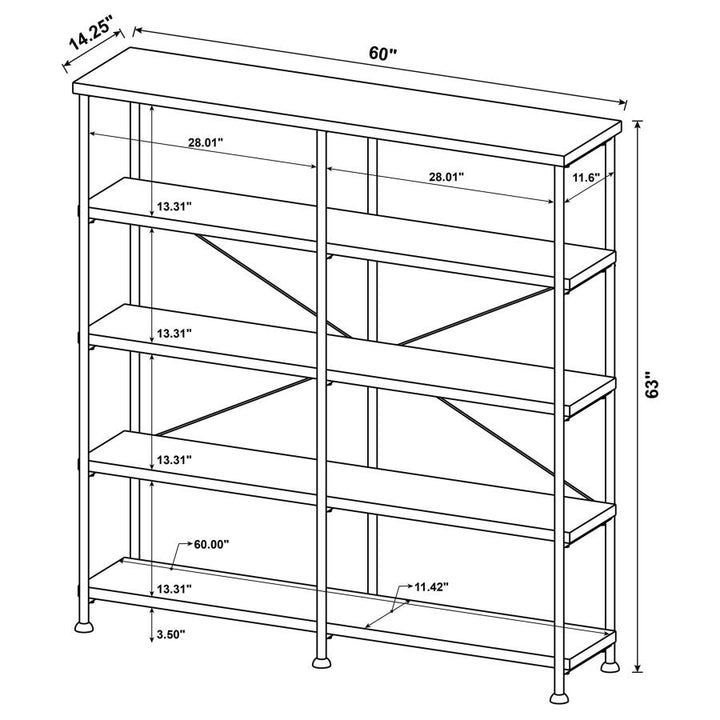 Analiese 4-shelf Open Bookcase Grey Driftwood_10