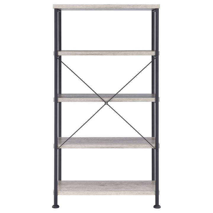 Analiese 4-shelf Bookcase Grey Driftwood_5