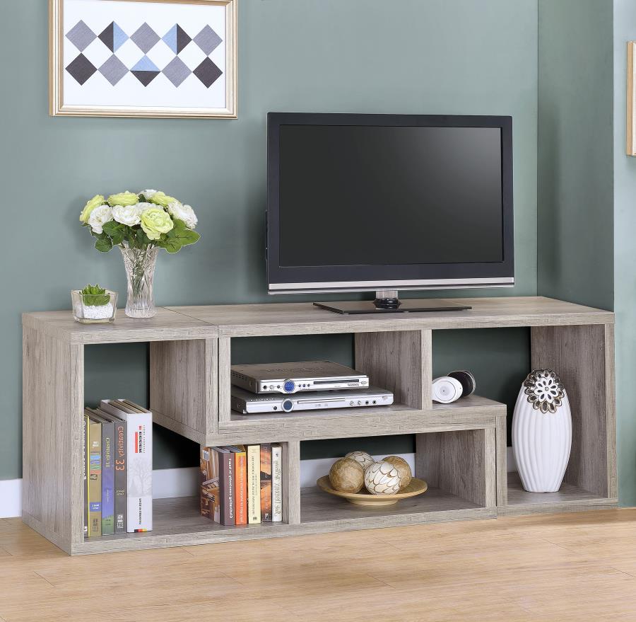 Velma Convertable Bookcase and TV Console Grey Driftwood_8