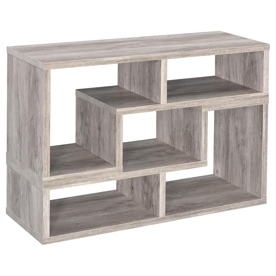 Velma Convertable Bookcase and TV Console Grey Driftwood_10