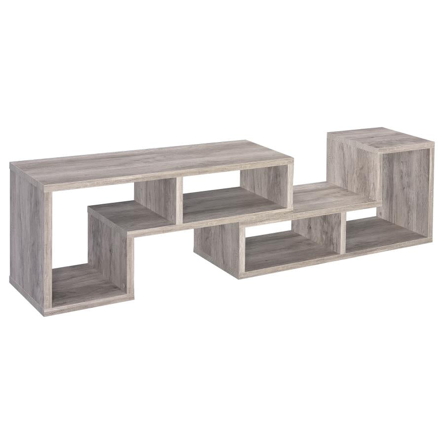 Velma Convertable Bookcase and TV Console Grey Driftwood_15
