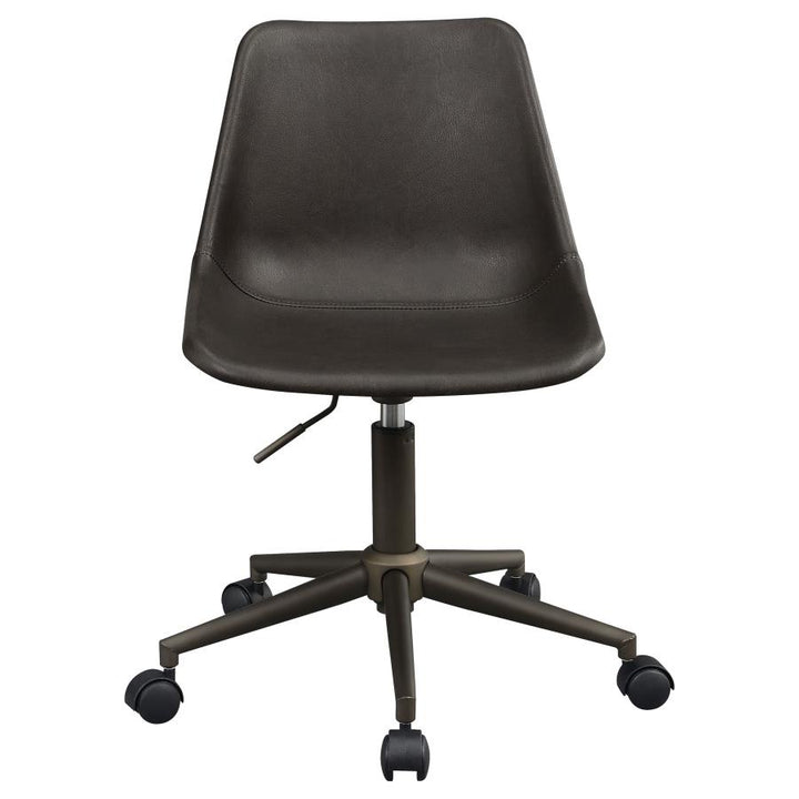 Adjustable Height Office Chair with Casters Brown and Rustic Taupe_2