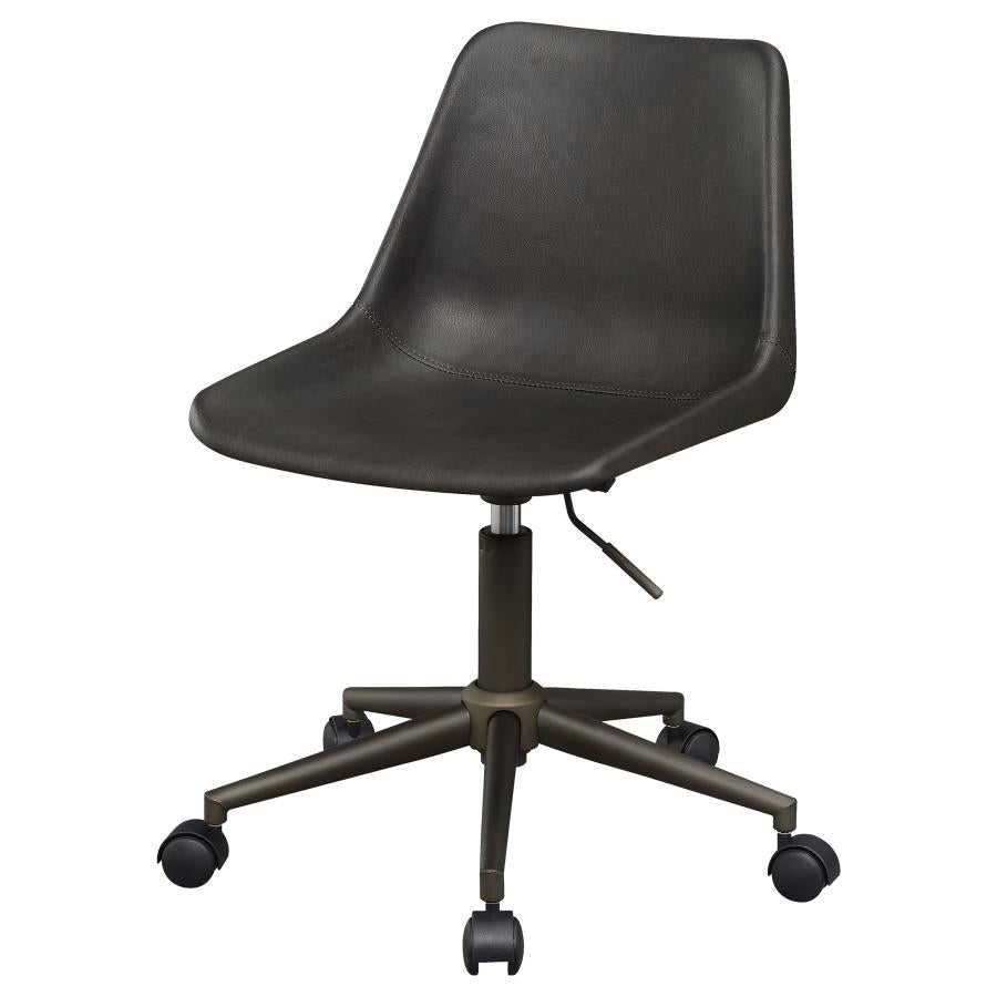 Adjustable Height Office Chair with Casters Brown and Rustic Taupe_3
