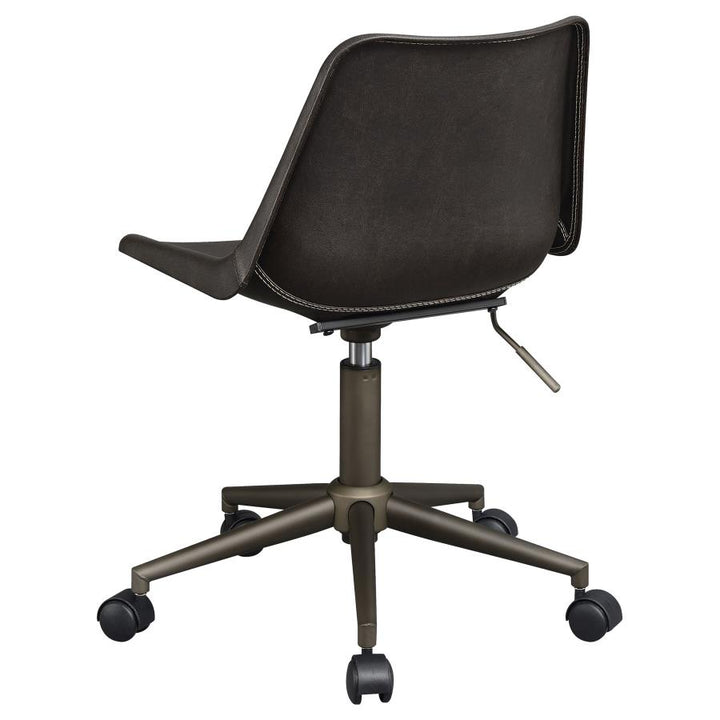 Adjustable Height Office Chair with Casters Brown and Rustic Taupe_5