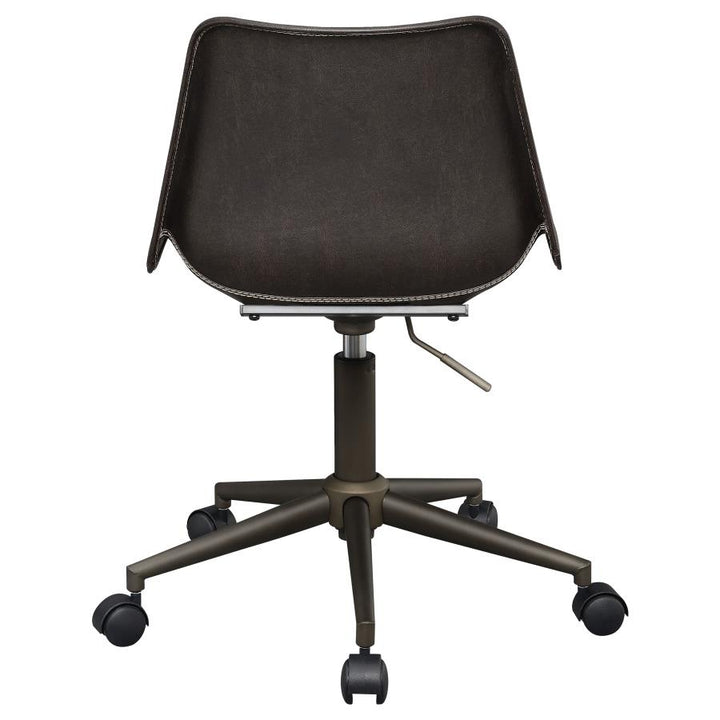 Adjustable Height Office Chair with Casters Brown and Rustic Taupe_6