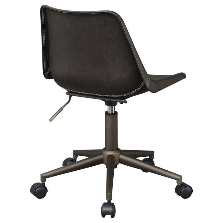 Adjustable Height Office Chair with Casters Brown and Rustic Taupe_7