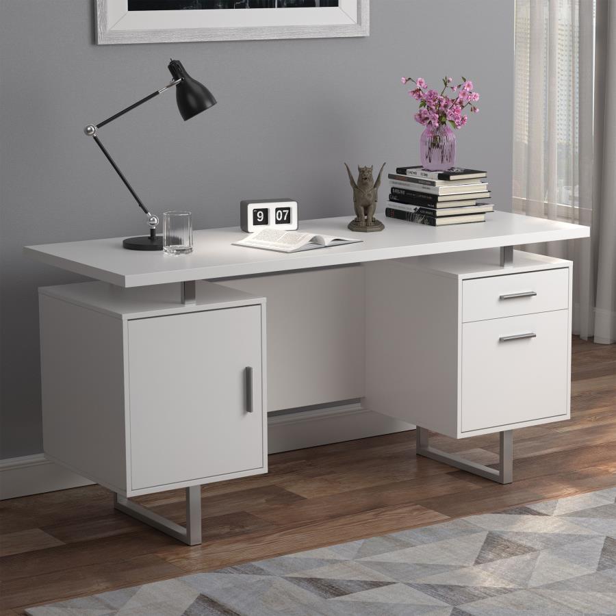 Lawtey Floating Top Office Desk White Gloss_0