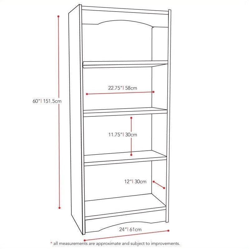 Sonax - 4-Shelf Bookcase - Black_2
