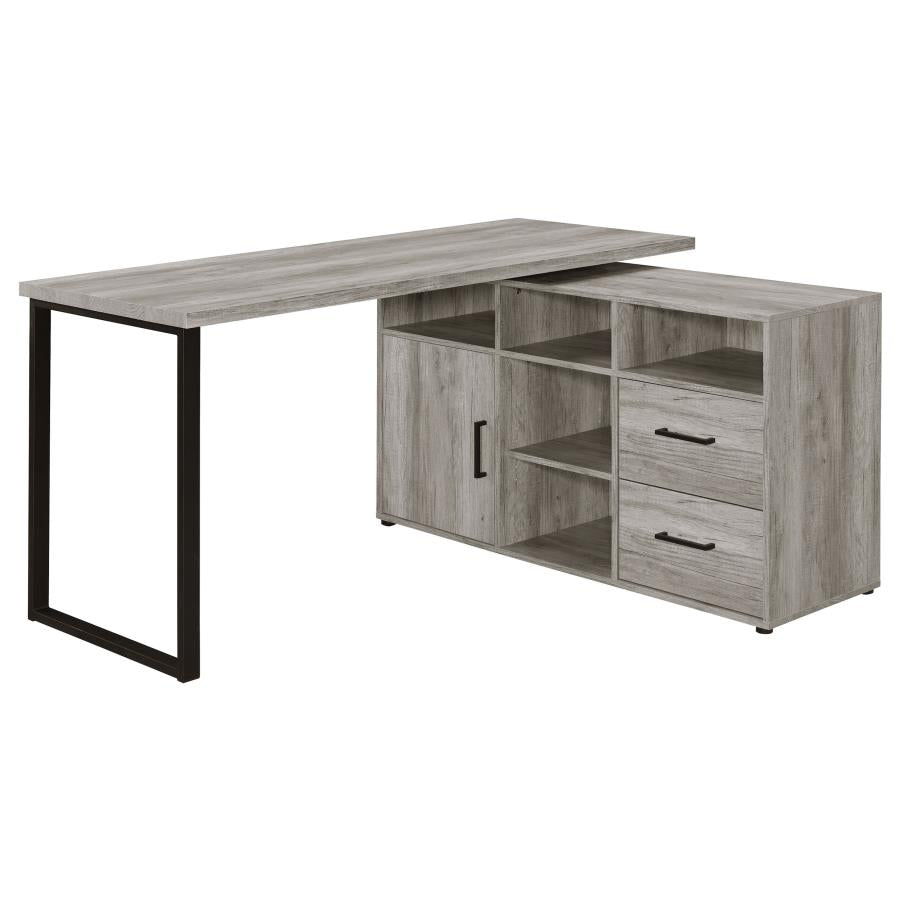 Hertford L-shape Office Desk with Storage Grey Driftwood_1