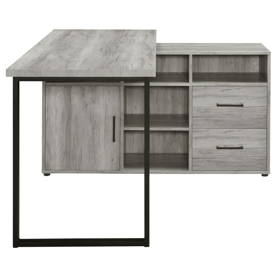 Hertford L-shape Office Desk with Storage Grey Driftwood_12