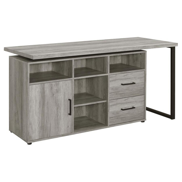 Hertford L-shape Office Desk with Storage Grey Driftwood_2